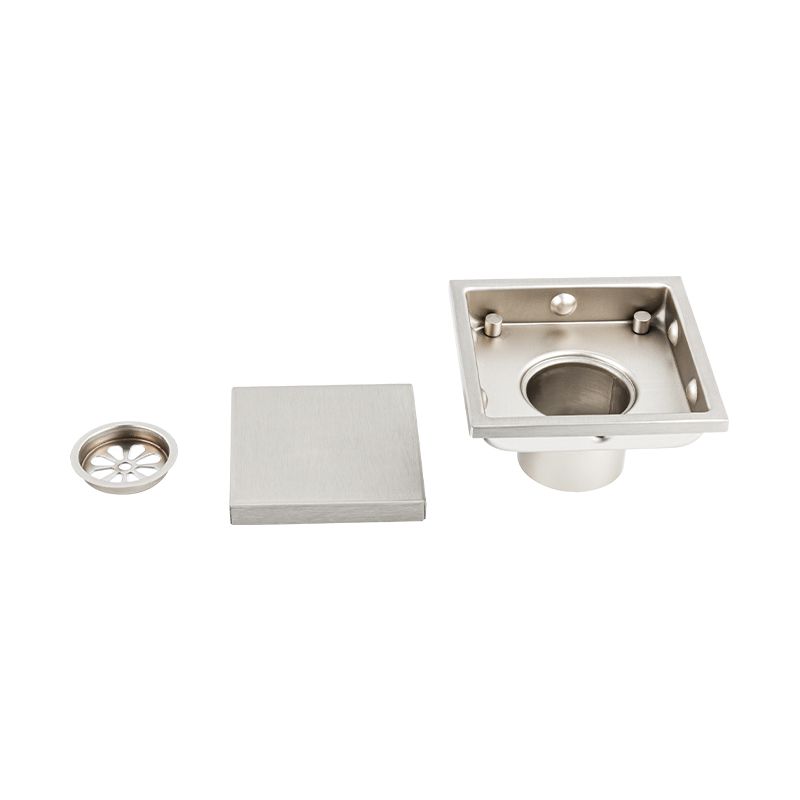 10906 304/316 Stainless Steel＋ABS Base Solid Embedded Square Floor Drain