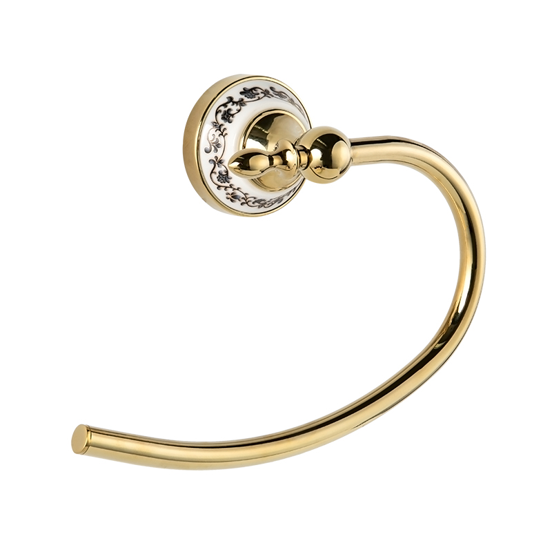 11104 304 Stainless Steel+Zinc Alloy Retro European Pastoral Style Open Towel Ring