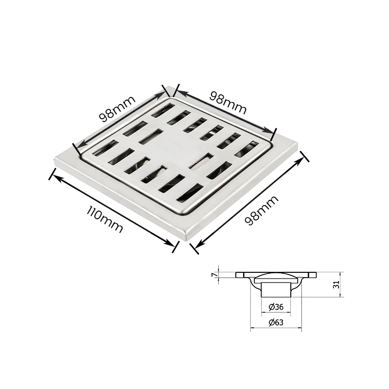 10904 Deodorant Bathroom Stainless Steel Floor Drain Shower Drain