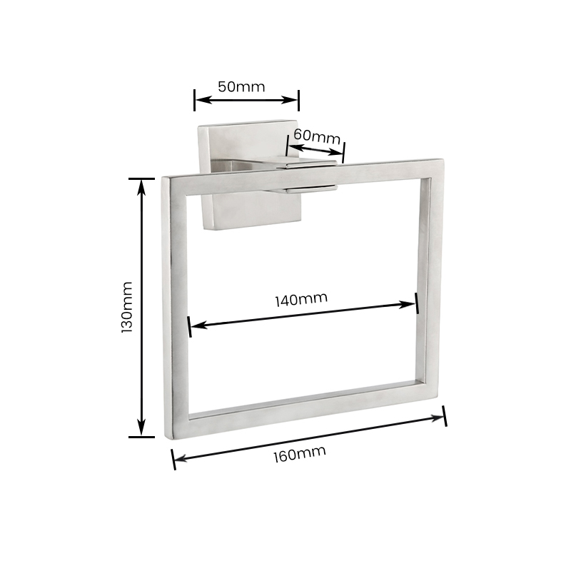 11103 304 Stainless Steel Trapezoid Modern Line Bathroom Wall Mount Towel Ring