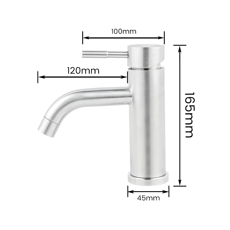 11308 Single Handle Basin Faucet Bent Down Bathroom Pillar Type Basin Tap