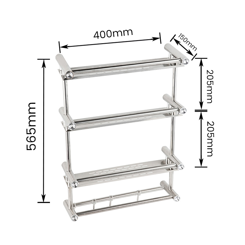 10305C Three Levels Of Shelving Stainless Steel Multipurpose Towel Rack Bathroom Storage Rack