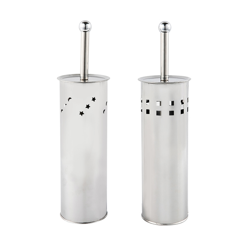 10706 Stainless Steel Cylinder Toilet Brush Holder with Ventilation Holes