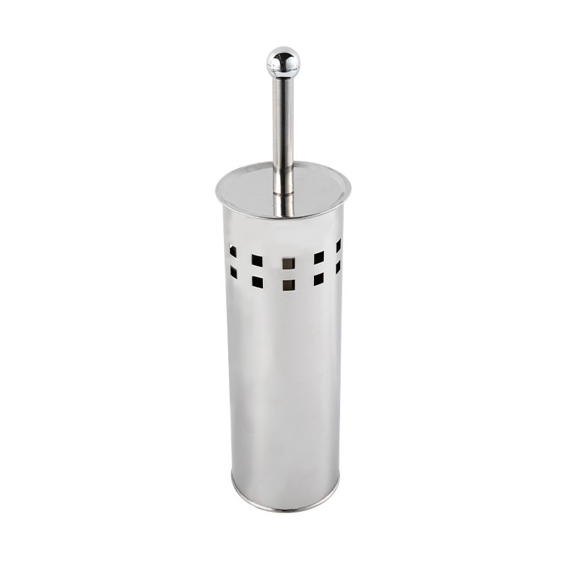 10706 Stainless Steel Cylinder Toilet Brush Holder with Ventilation Holes