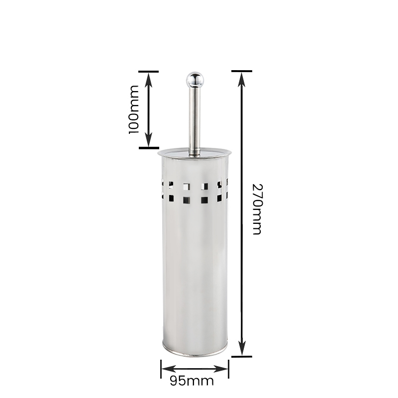 10706 Stainless Steel Cylinder Toilet Brush Holder with Ventilation Holes