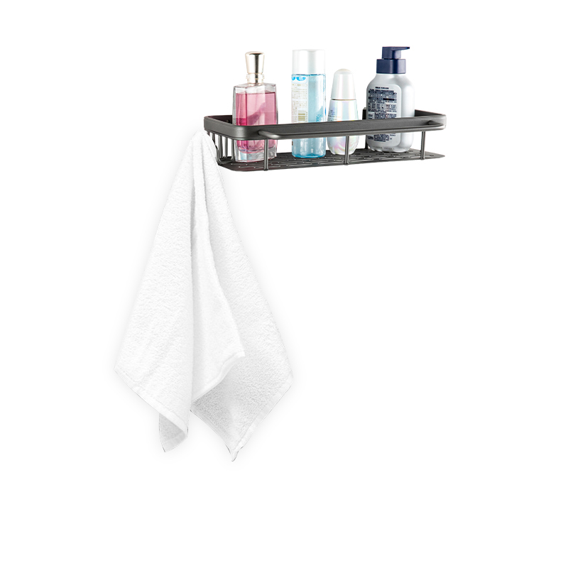 10806 Rectangular Wall Mounted Shower Shelf Toothbrush Holder with Hollow Design