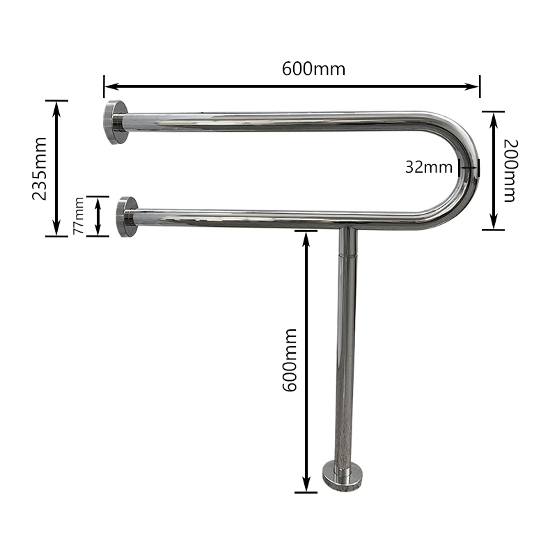 10208 Stainless Steel Anti-Slip Anti-Fall Floor Metal Grab Bar